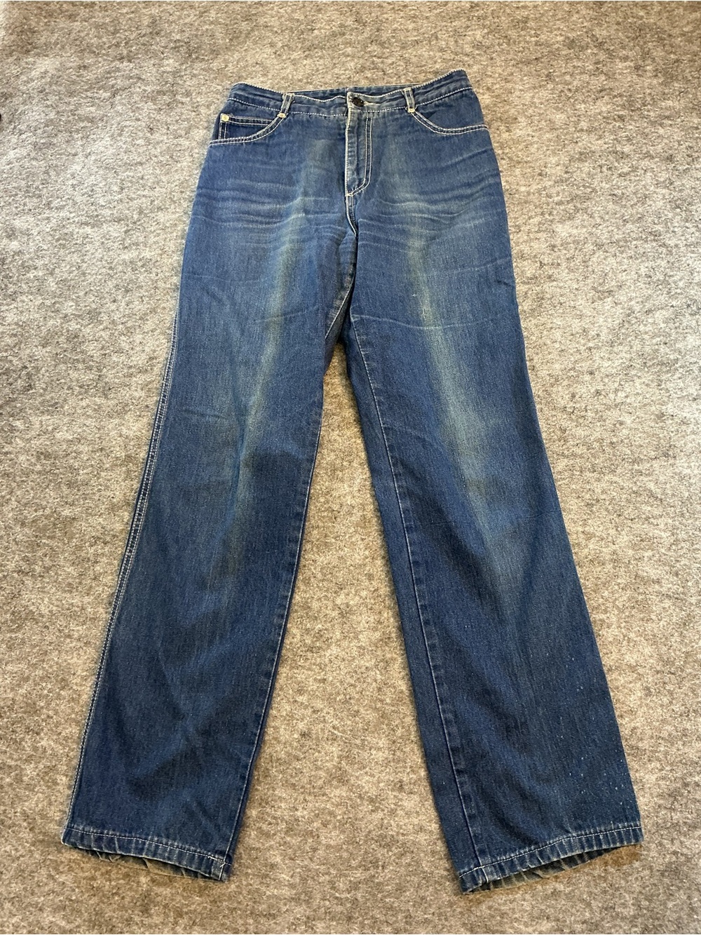 Chemin De Fer 70s Vintage Classic Straight-Leg Jeans in Dark Blue Size 26